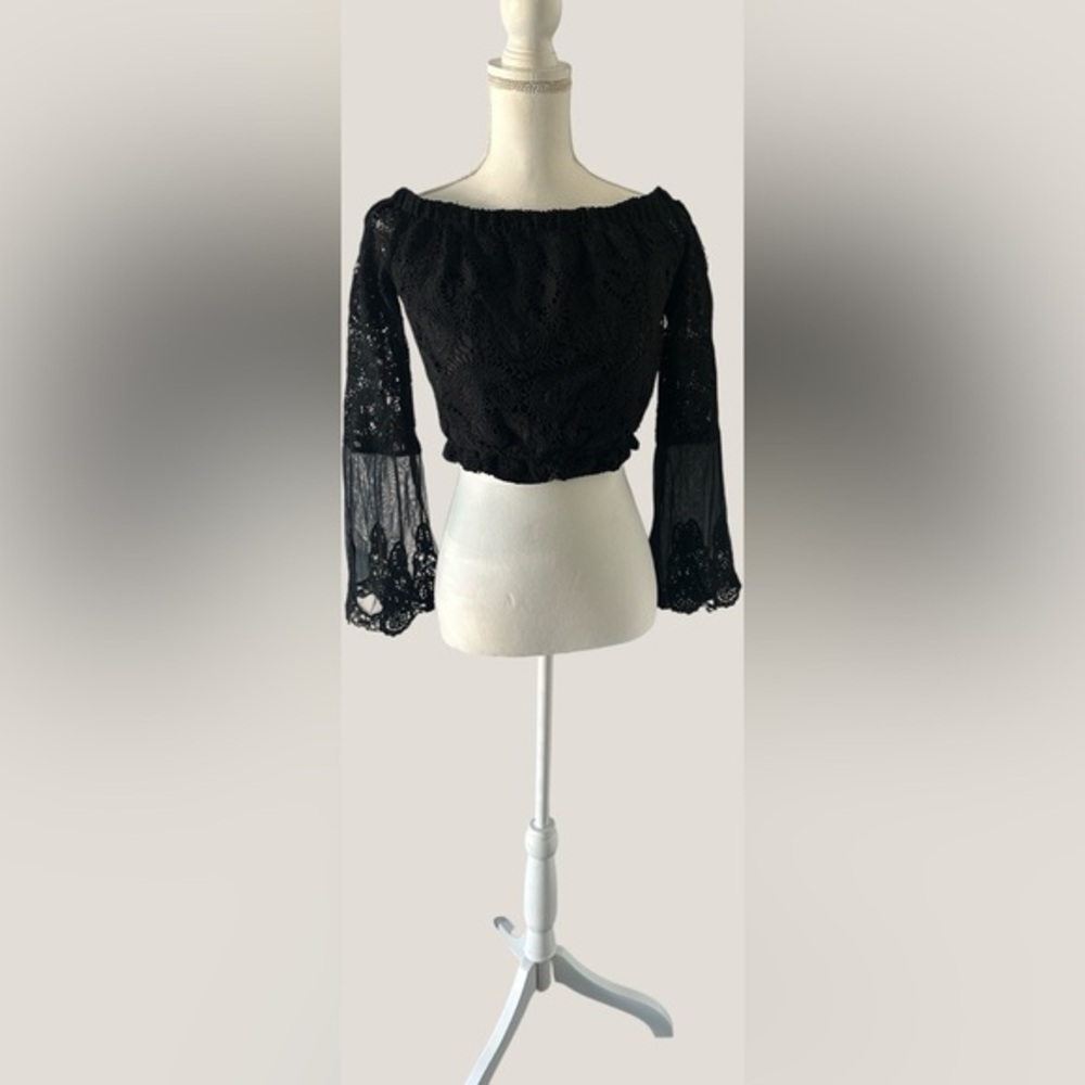 River Island Black Lace Blouse